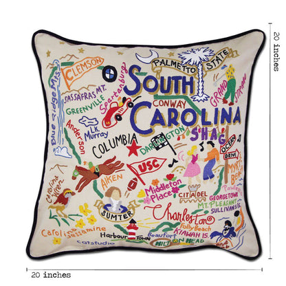 South Carolina Hand-Embroidered Pillow Quirks!