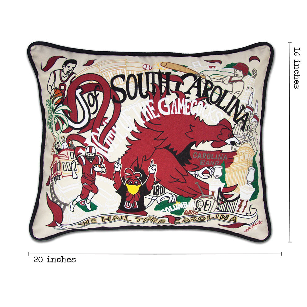 South Carolina, University of Collegiate Hand-Embroidered Pillow Quirks!