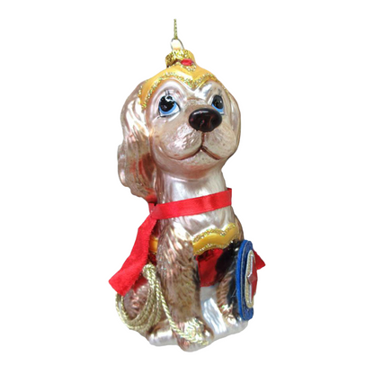 Spaniel in Wonder Dog Costume Ornament by December Diamonds Quirks!