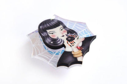 Spider Woman with Web Brooch by Laliblue