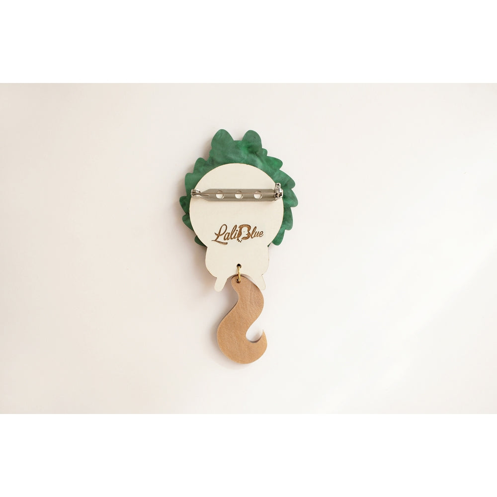Squirrel in A Christmas Wreath Brooch by Laliblue