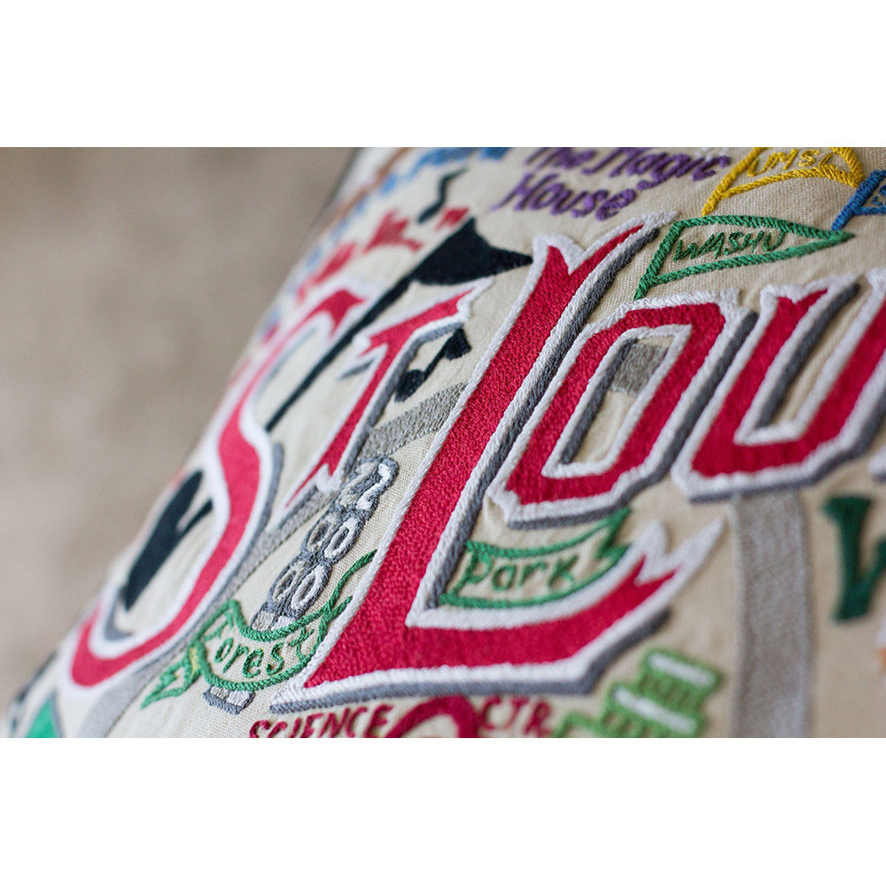 St. Louis Hand-Embroidered Pillow by CatStudio Quirks!