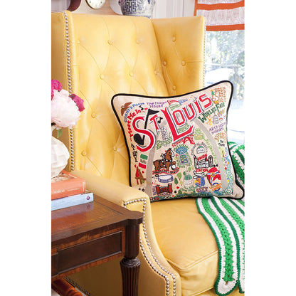 St. Louis Hand-Embroidered Pillow by CatStudio Quirks!