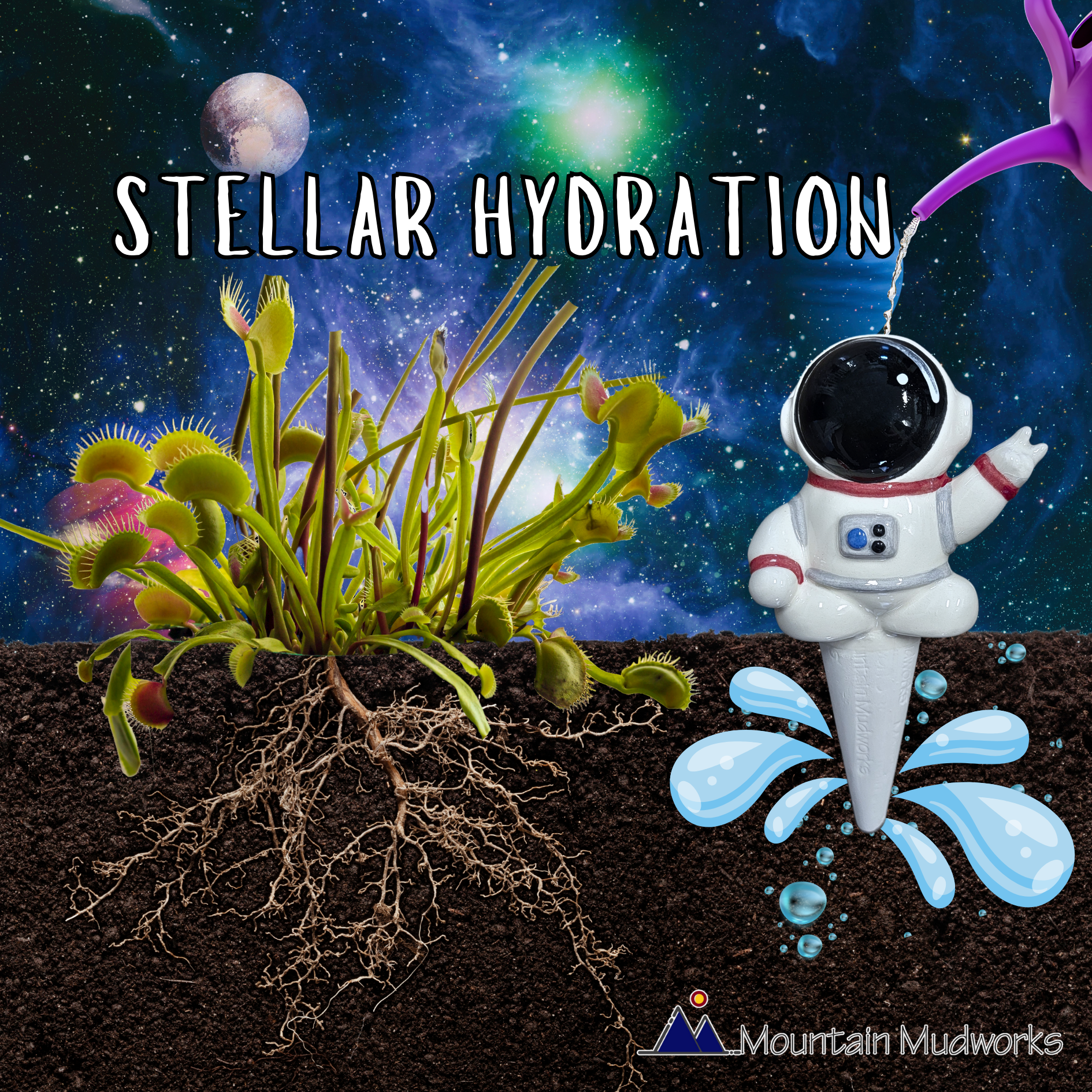 Ceramic Self-Watering Plant Spike - Astronaut Watering Spike Mountain Mudworks