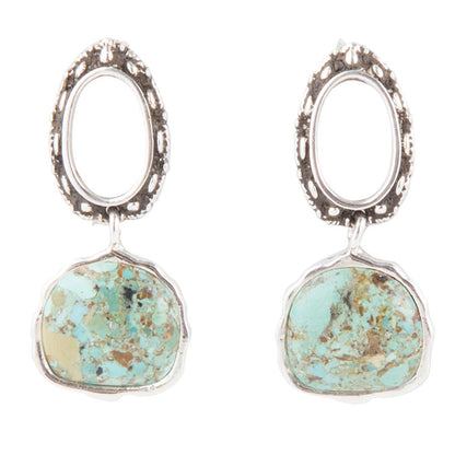 Sterling Silver Blue Turquoise Drop Earrings