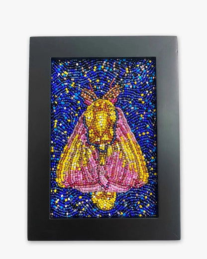 Strawberry Moth ( Fully Beaded Artwork ) Heather Freitas