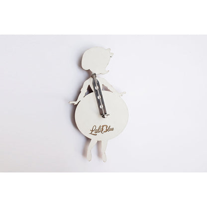 Striped Christmas Lady Ornament Brooch by Laliblue