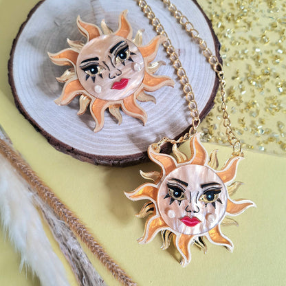 Sun Goddess Brooch by Cherryloco Jewellery