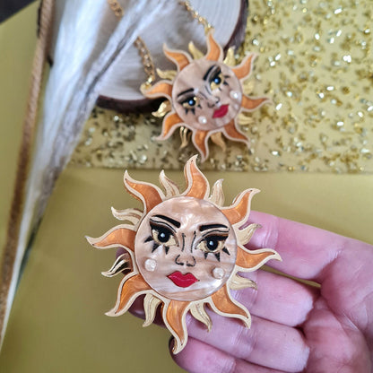 Sun Goddess Brooch by Cherryloco Jewellery
