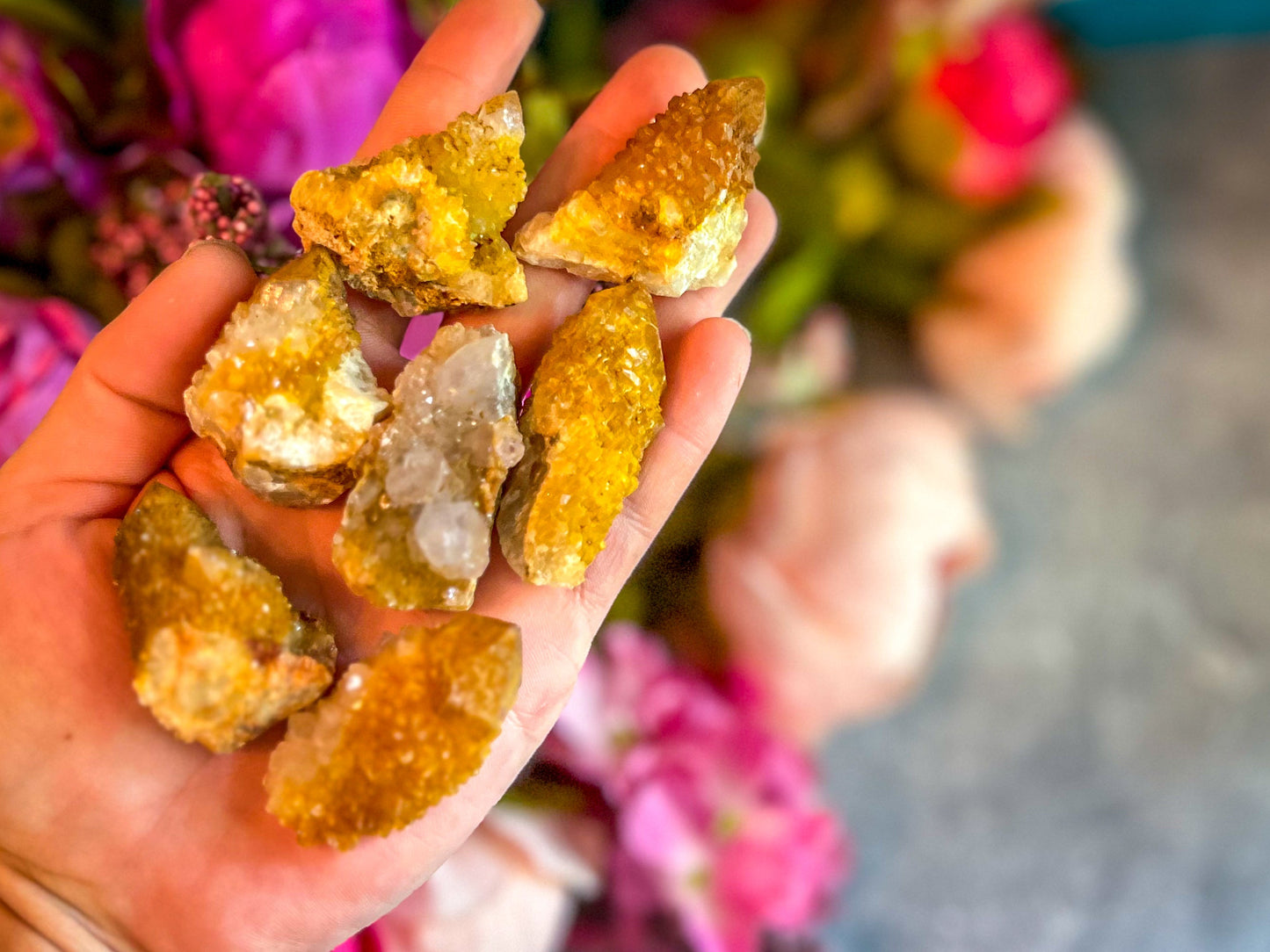 Golden Healer Spirit Quartz, Sunshine Cactus Quartz, Yellow Spirit Quartz, Ethically Sourced Crystals