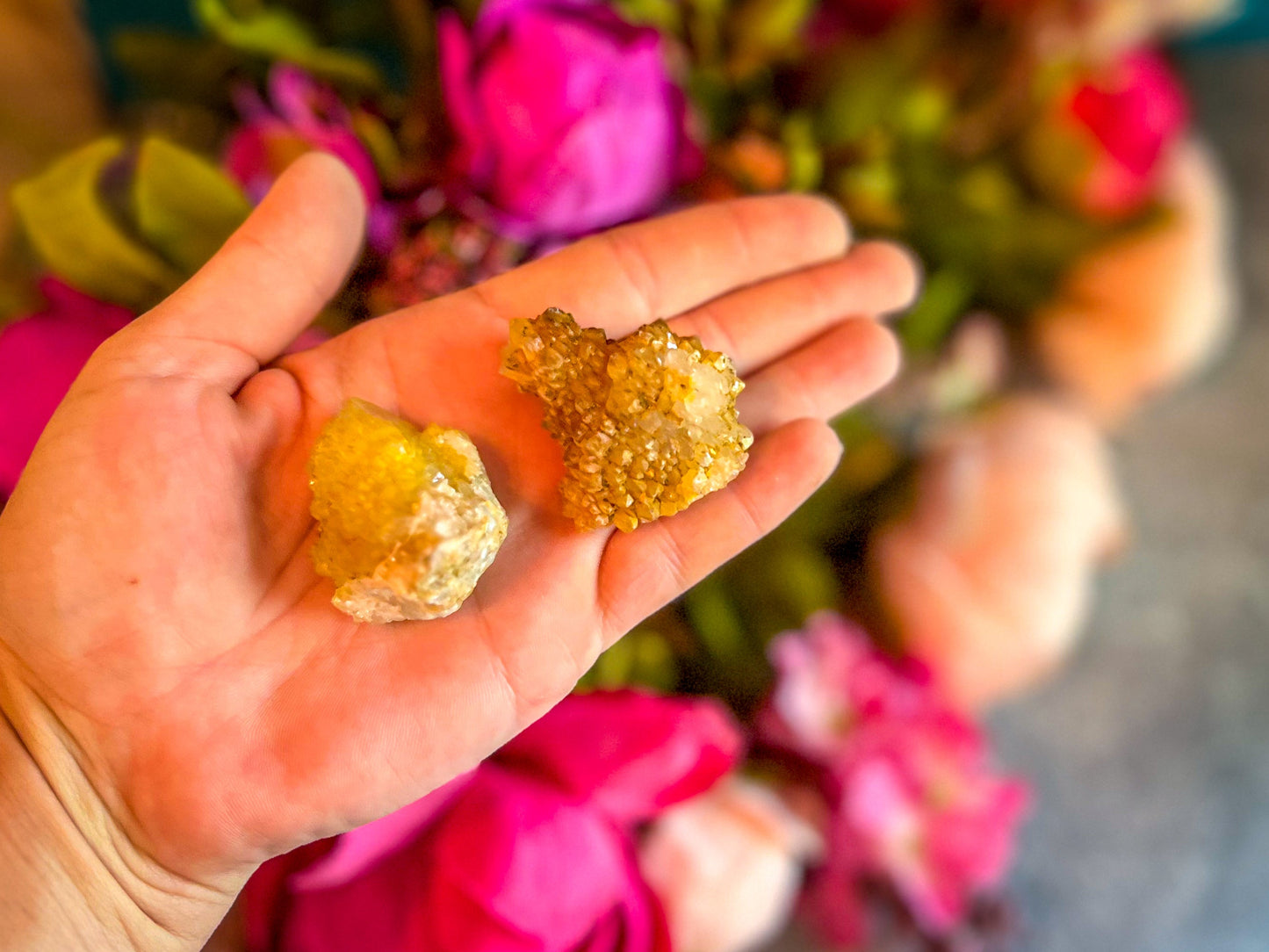 Golden Healer Spirit Quartz, Sunshine Cactus Quartz, Yellow Spirit Quartz, Ethically Sourced Crystals