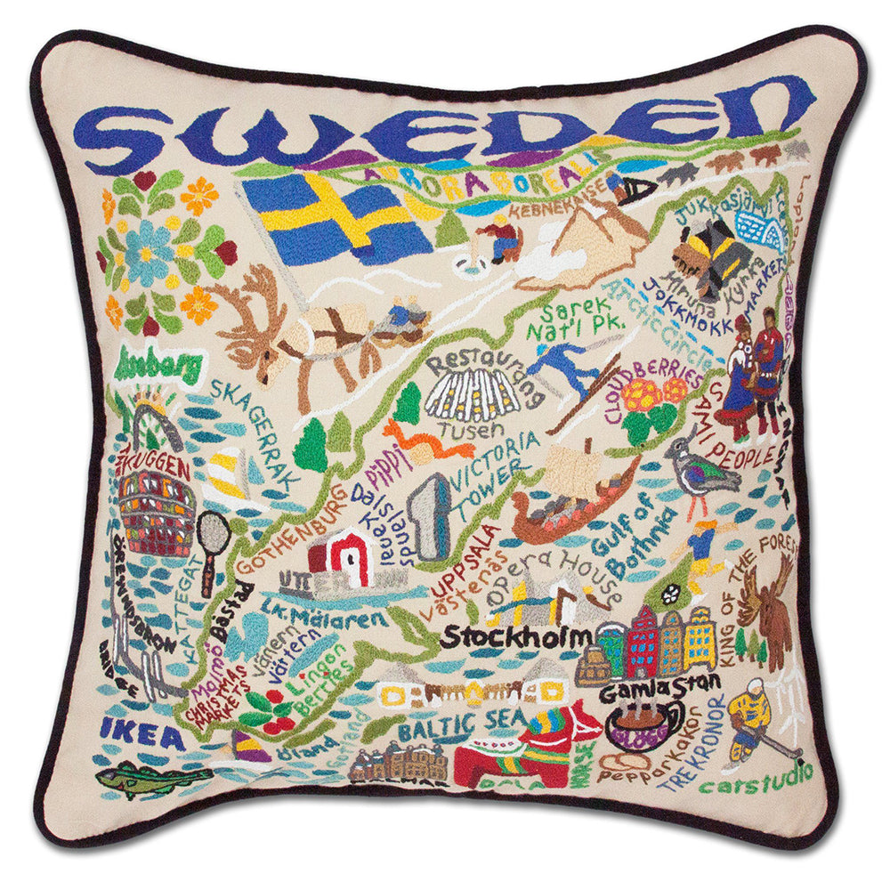 Sweden Hand-Embroidered Pillow Quirks!