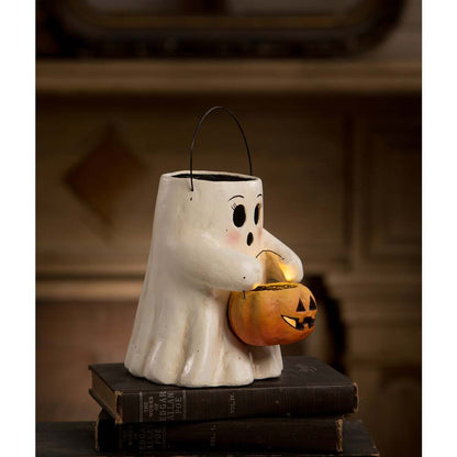 Sweet Boo With Pumpkin Bucket Paper Mache by Bethany Lowe Designs Quirks!