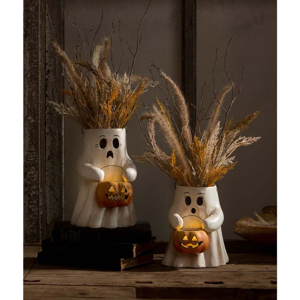 Sweet Boo With Pumpkin Bucket Paper Mache by Bethany Lowe Designs Quirks!