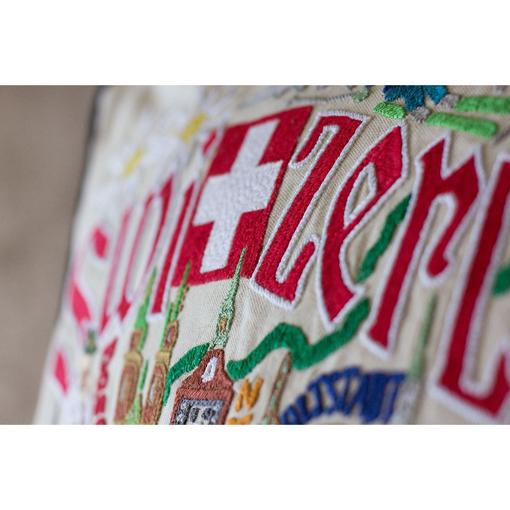 Switzerland Hand-Embroidered Pillow Quirks!