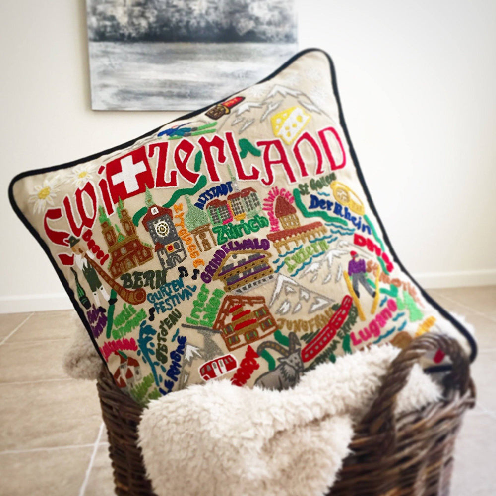 Switzerland Hand-Embroidered Pillow Quirks!