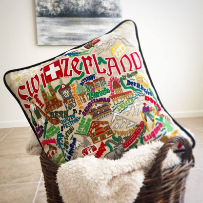 Switzerland Hand-Embroidered Pillow Quirks!