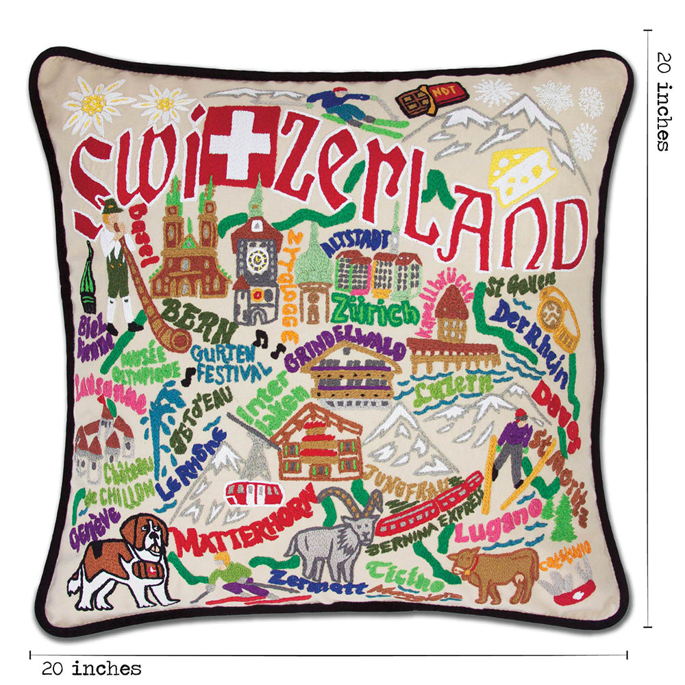 Switzerland Hand-Embroidered Pillow Quirks!