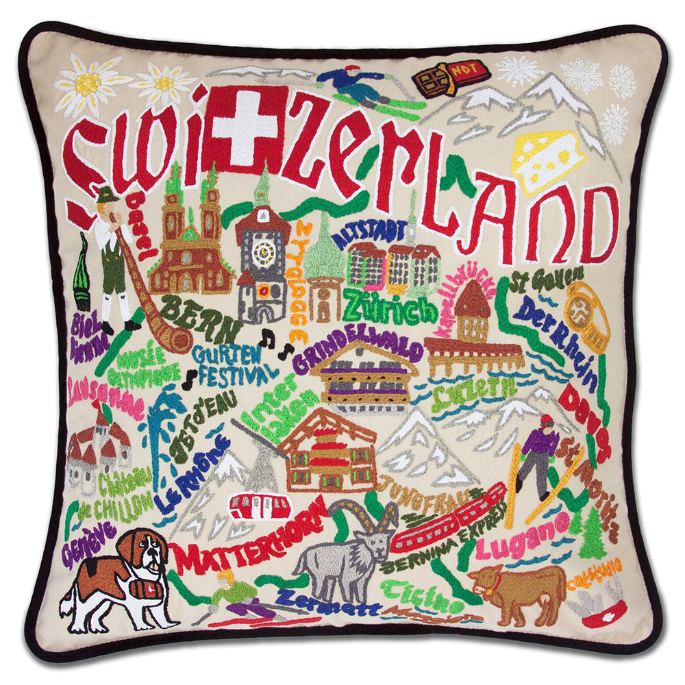 Switzerland Hand-Embroidered Pillow Quirks!