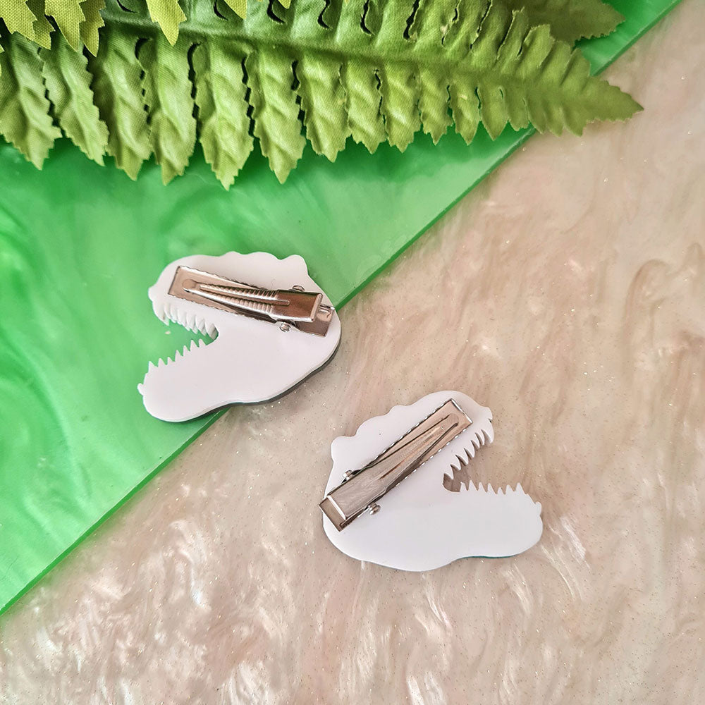 T Rex Dinosaur Brooch Set by Cherryloco Jewellery