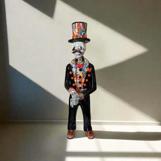 Talavera Catrin Statue | 33" Day of the Dead Figurine