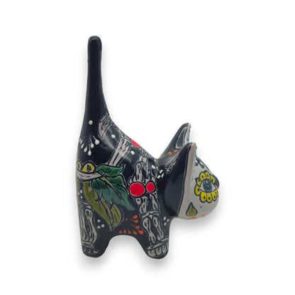 Talavera Cat Figurine | Day of the Dead Handcrafted Art