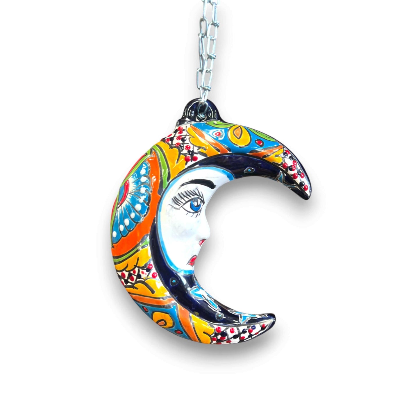 Talavera Crescent Moon Face | Hanging Mexican Wall Art