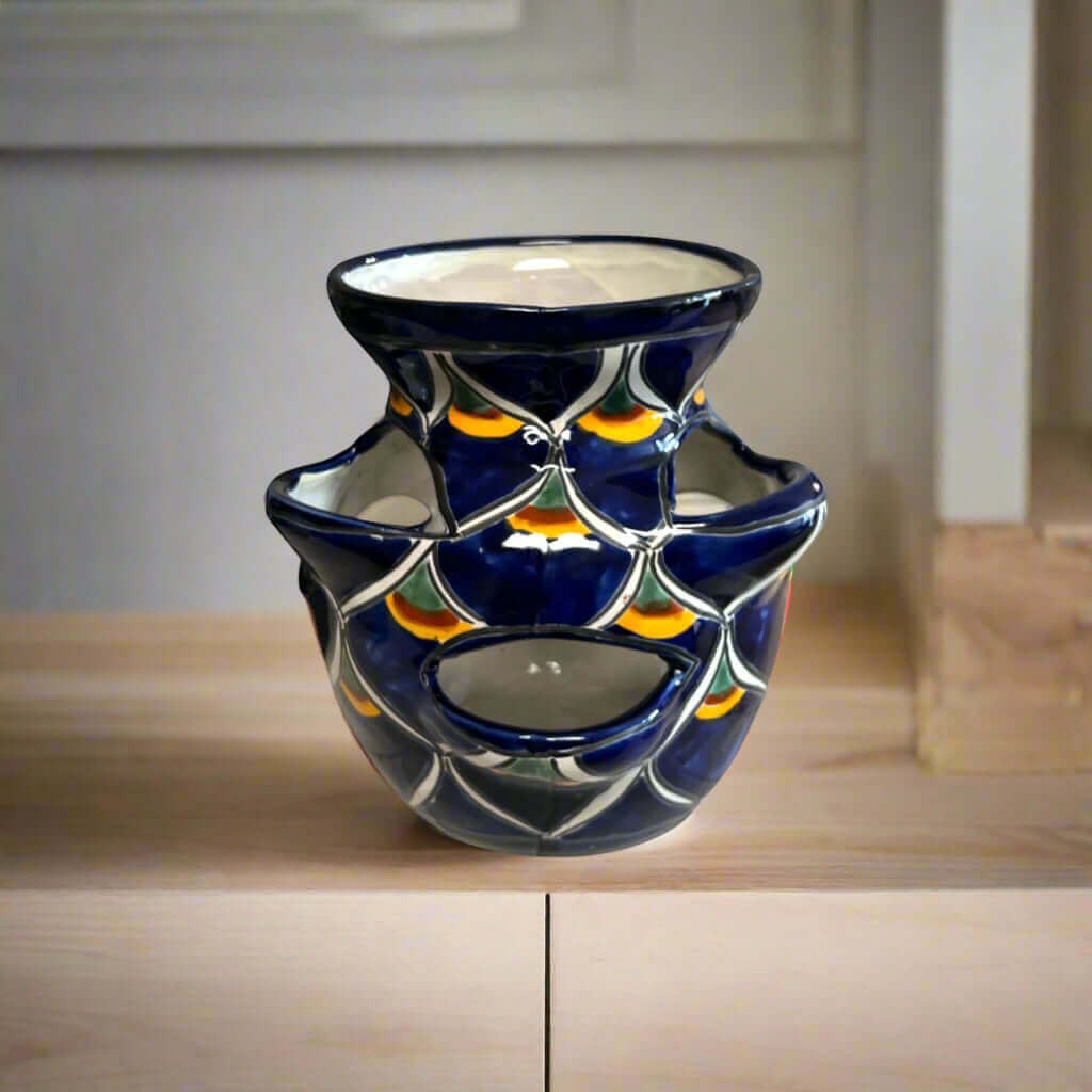 Talavera Strawberry Planter | Blue Peacock Design