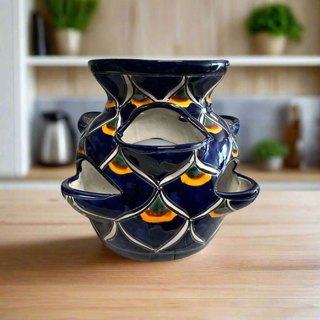 Talavera Strawberry Planter | Blue Peacock Design
