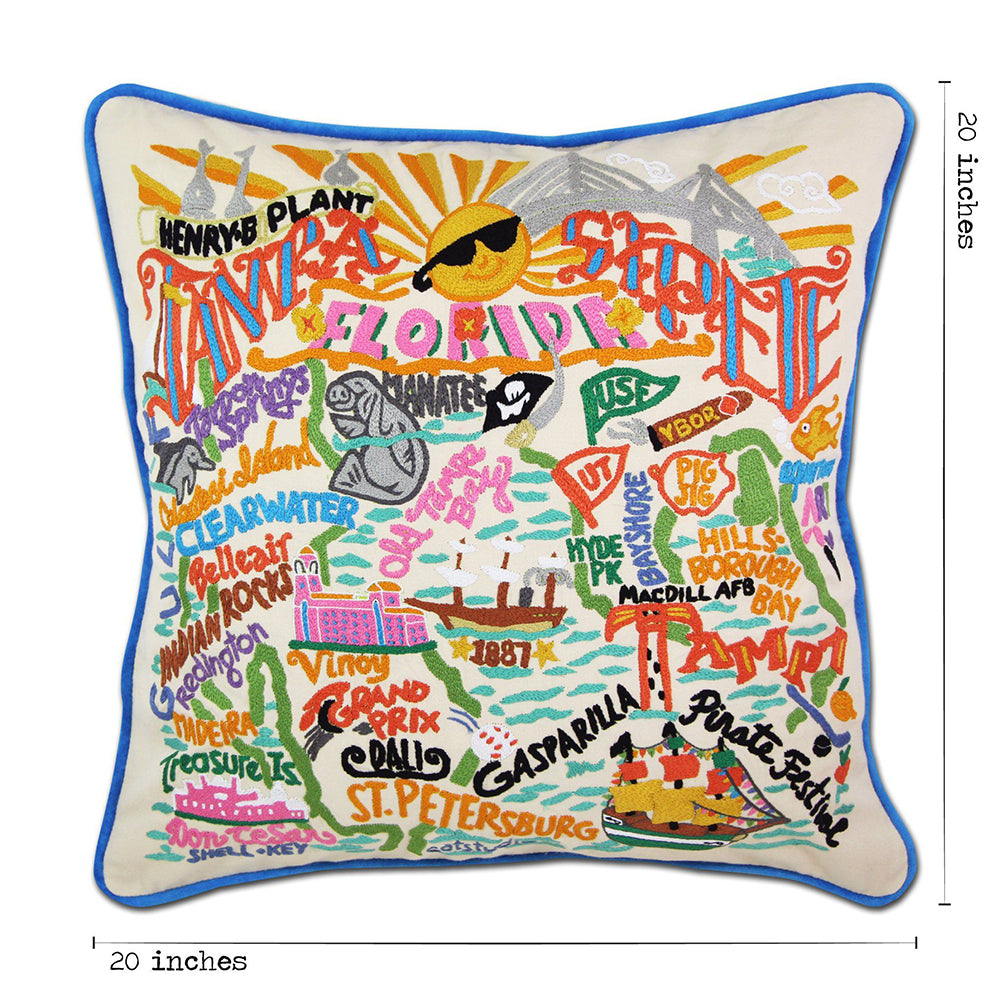 Tampa - St. Pete, FL Hand-Embroidered Pillow Quirks!