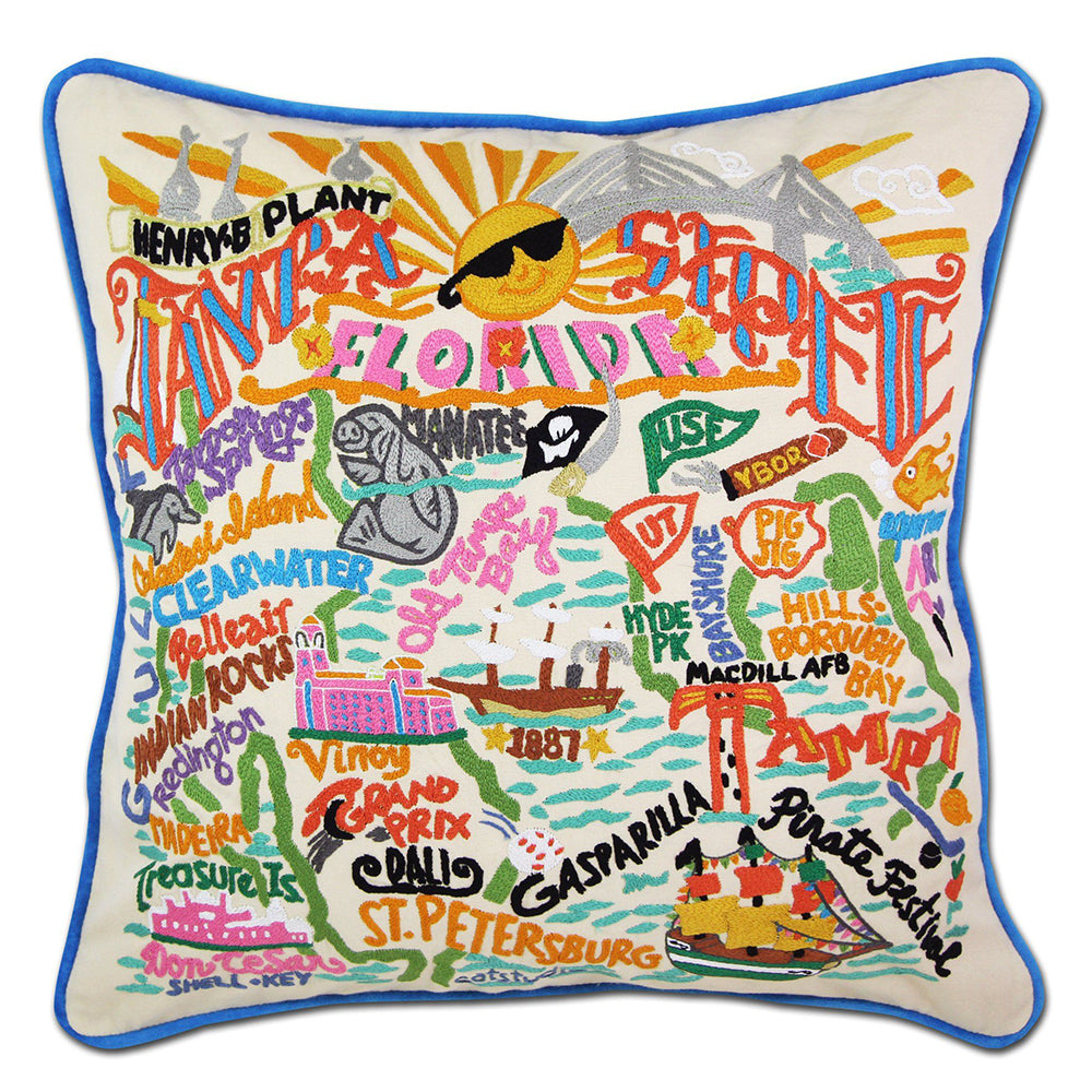 Tampa - St. Pete, FL Hand-Embroidered Pillow Quirks!