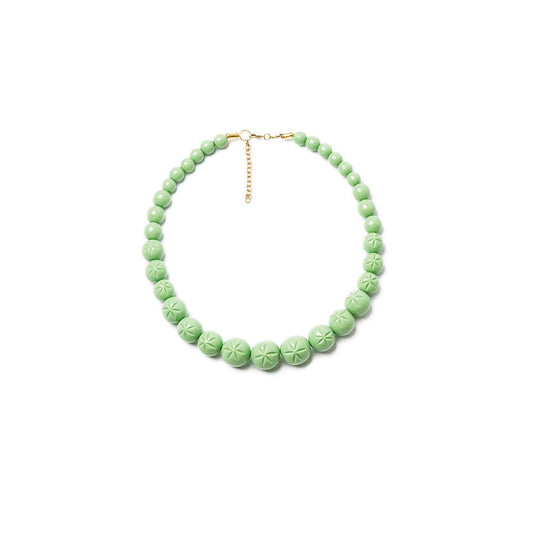 Tea Heavy Carve Bead Necklace by Splendette