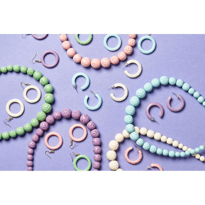 Tea Heavy Carve Drop Hoop Earrings by Splendette