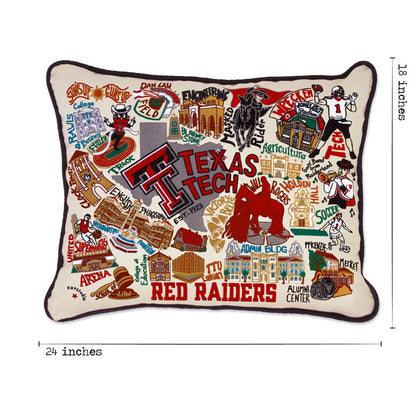 Texas Tech University Collegiate Embroidered Pillow by Cat Studio Quirks!