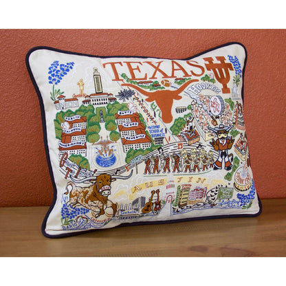 Texas, University of Collegiate Embroidered Pillow by CatStudio Quirks!