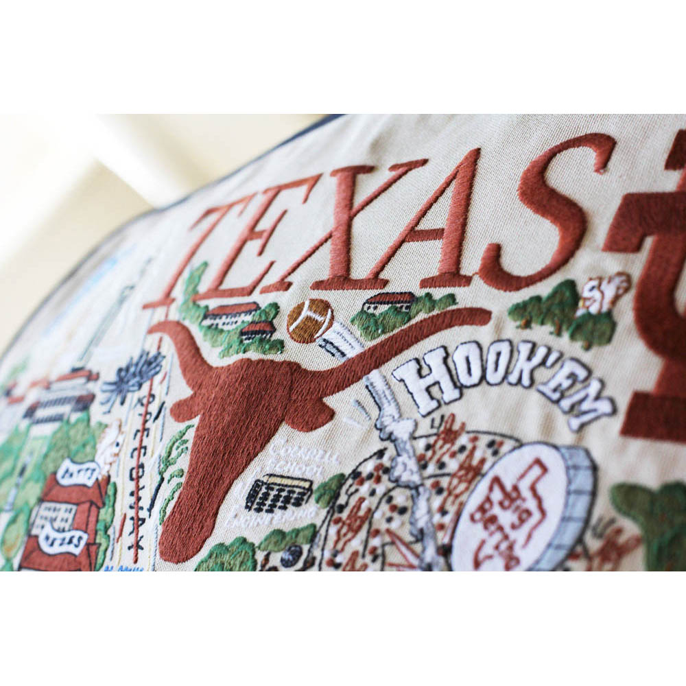Texas, University of Collegiate Embroidered Pillow by CatStudio Quirks!