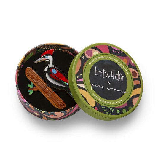 The Persistent Pileated Woodpecker Brooch by Erstwilder Quirks!