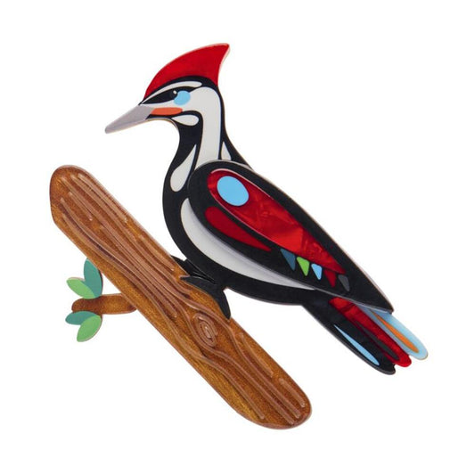 The Persistent Pileated Woodpecker Brooch by Erstwilder Quirks!