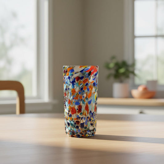Hand Blown Double Shot Glass | Mexican Confetti Glassware