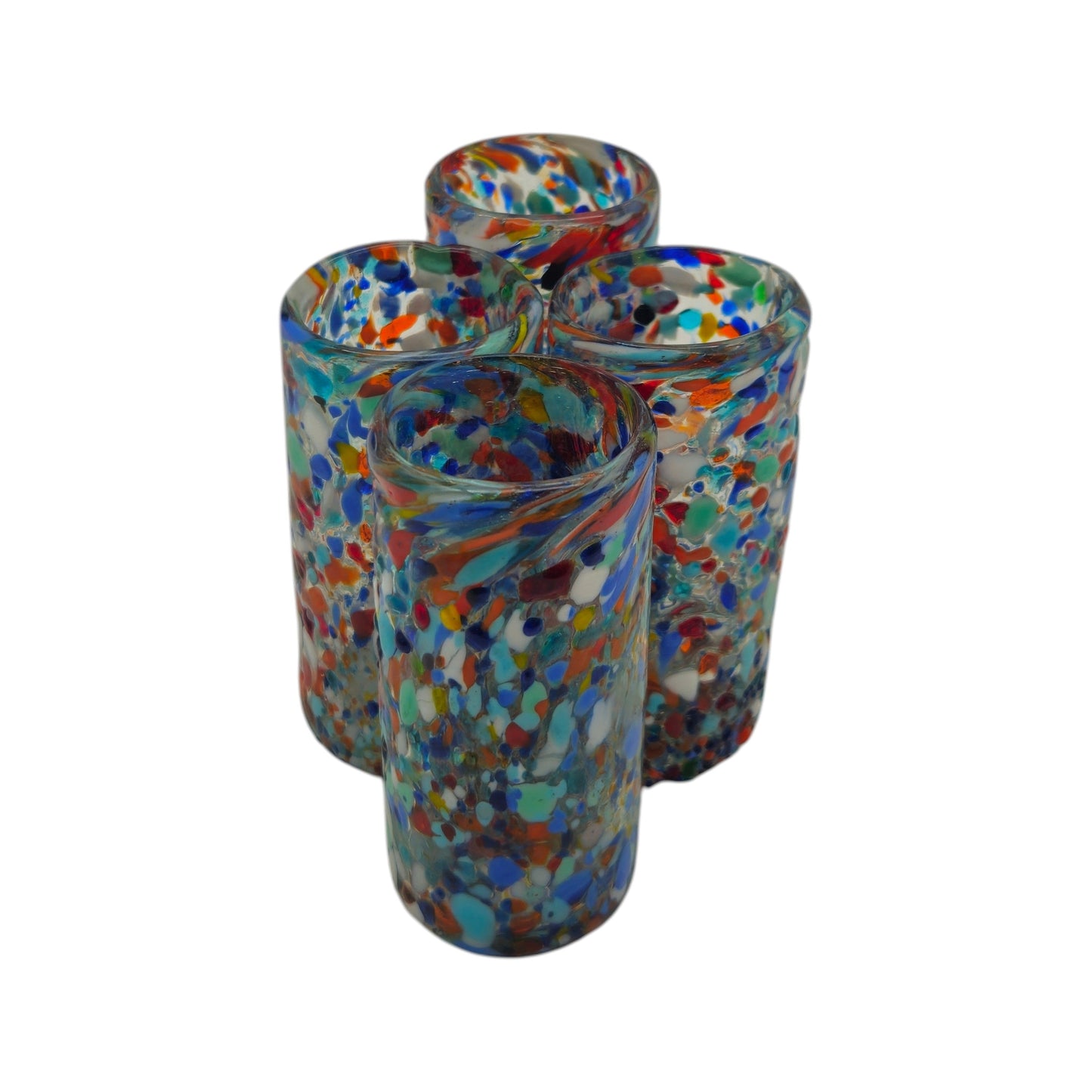 Hand Blown Double Shot Glass | Mexican Confetti Glassware
