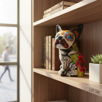 Talavera French Bulldog Statue | Day of the Dead Mexican Decor