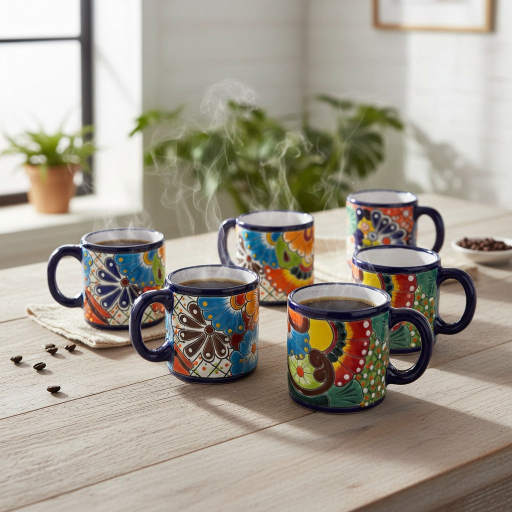 Talavera Coffee Mug | Hand-Painted Mexican Ceramic Cup