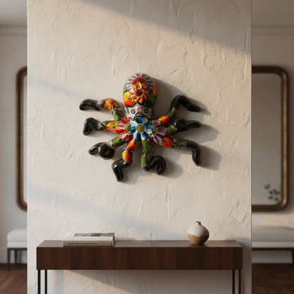 Mexican Handmade Octopus Wall Art | Hand Painted Talavera (Large)