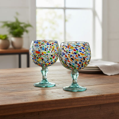Mexican Margarita Glass | Fish Bowl Confetti Pebble