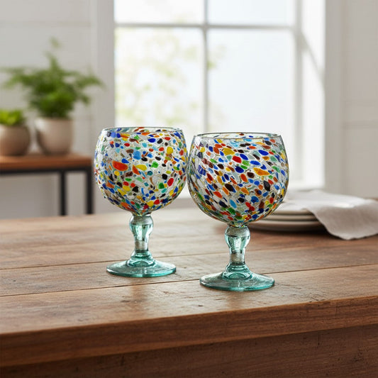 Mexican Margarita Glass | Fish Bowl Confetti Pebble