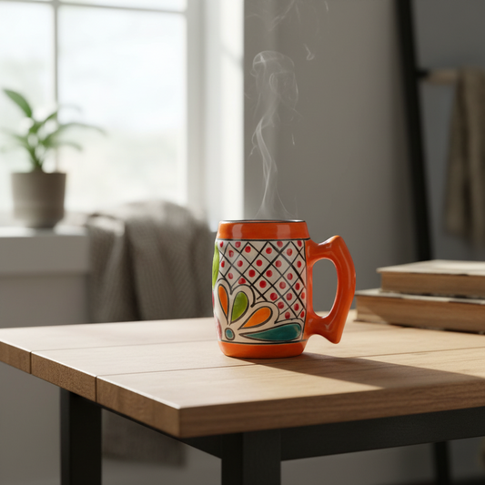 Colorful Handcrafted Mexican Coffee Mug | Talavera Ceramic Art