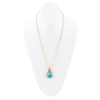 Three Turquoise Stone Necklace
