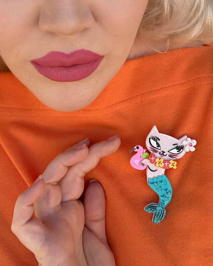Tiki Merkitty Brooch by Miss Fluff x Lipstick & Chrome Quirks!