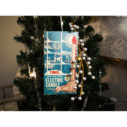 Timco Electric Candle Christmas Lights Box Wood Cutout-10" Quirks!