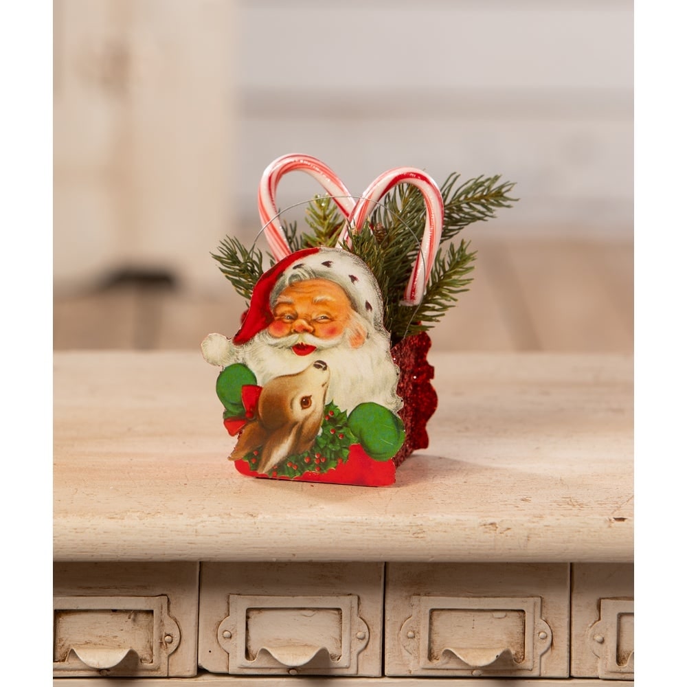 Tin Santa Bucket Small by Bethany Lowe Designs Quirks!